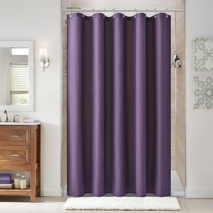 Naturoom Weighted Natural Flax Linen Shower Curtain Set