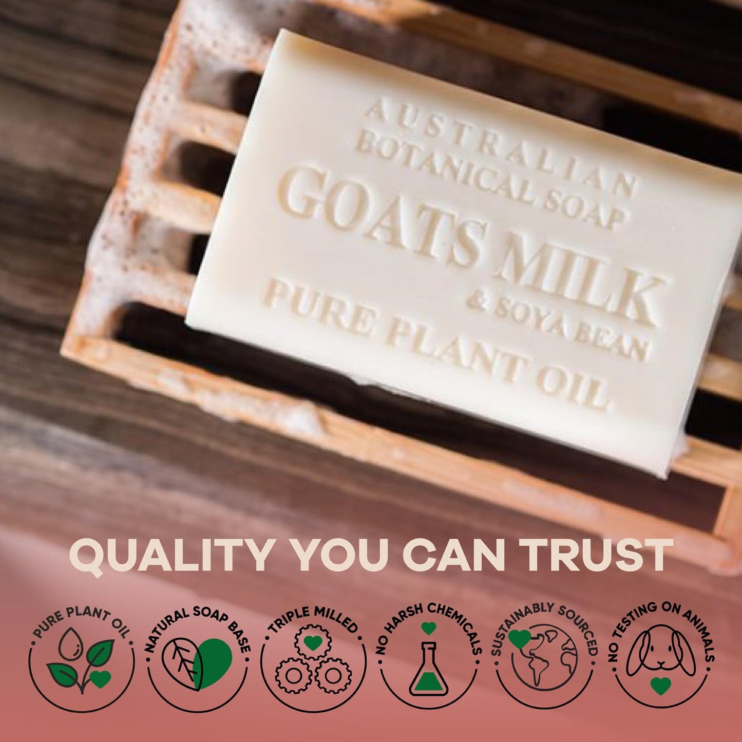 Australian Botanical Goat Milk Soap: Triple Milled with Organic Shea Butter