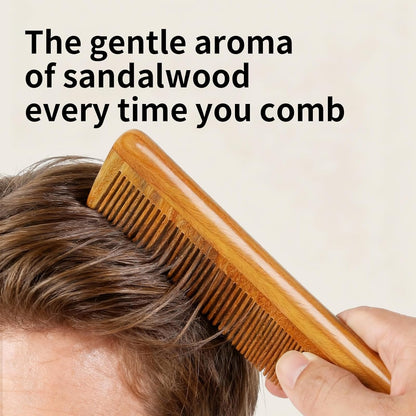 Handmade Green Sandalwood Wooden Comb, Anti-Static & Vegan – Onedor