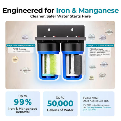 Compact Whole-House PFAS & Lead Water Filter, 2-Stage – iSpring WGB21B-PFKS