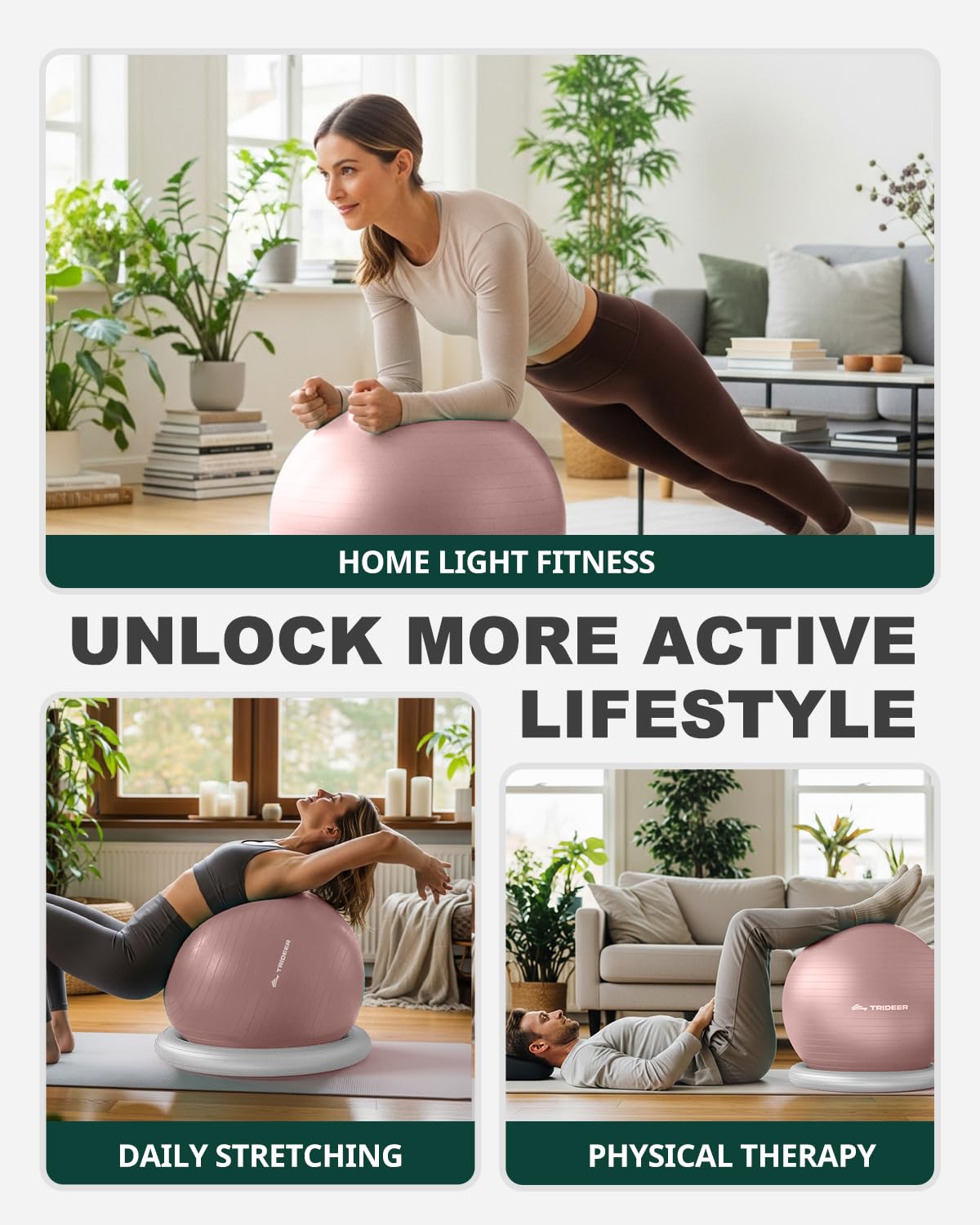 Trideer Yoga Ball Chair: Hypo-Allergenic Stability System