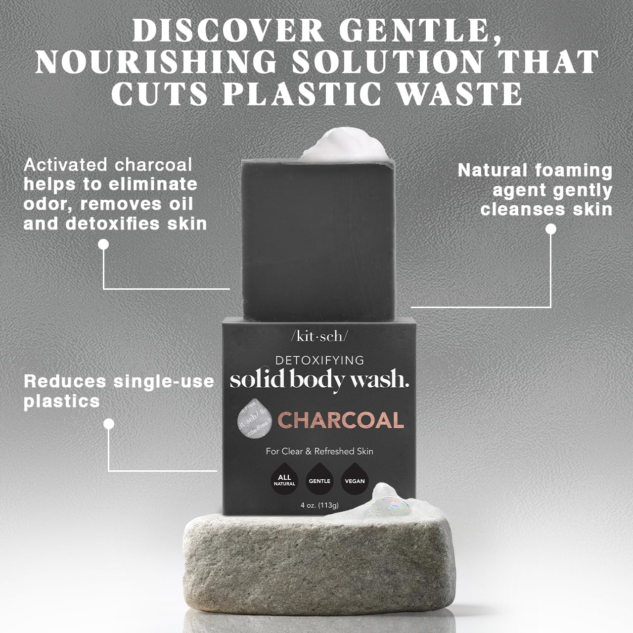 Plastic-Free Sugar Body Scrub Bar, Vegan & Leaping Bunny – Kitsch