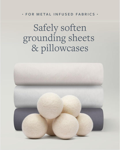 GroundLuxe 100% Organic New Zealand Wool Dryer Balls (Set of 6), Chemical-Free Fabric Softening