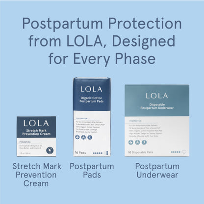 LOLA 100% Organic Cotton Max Absorbency Postpartum Pads