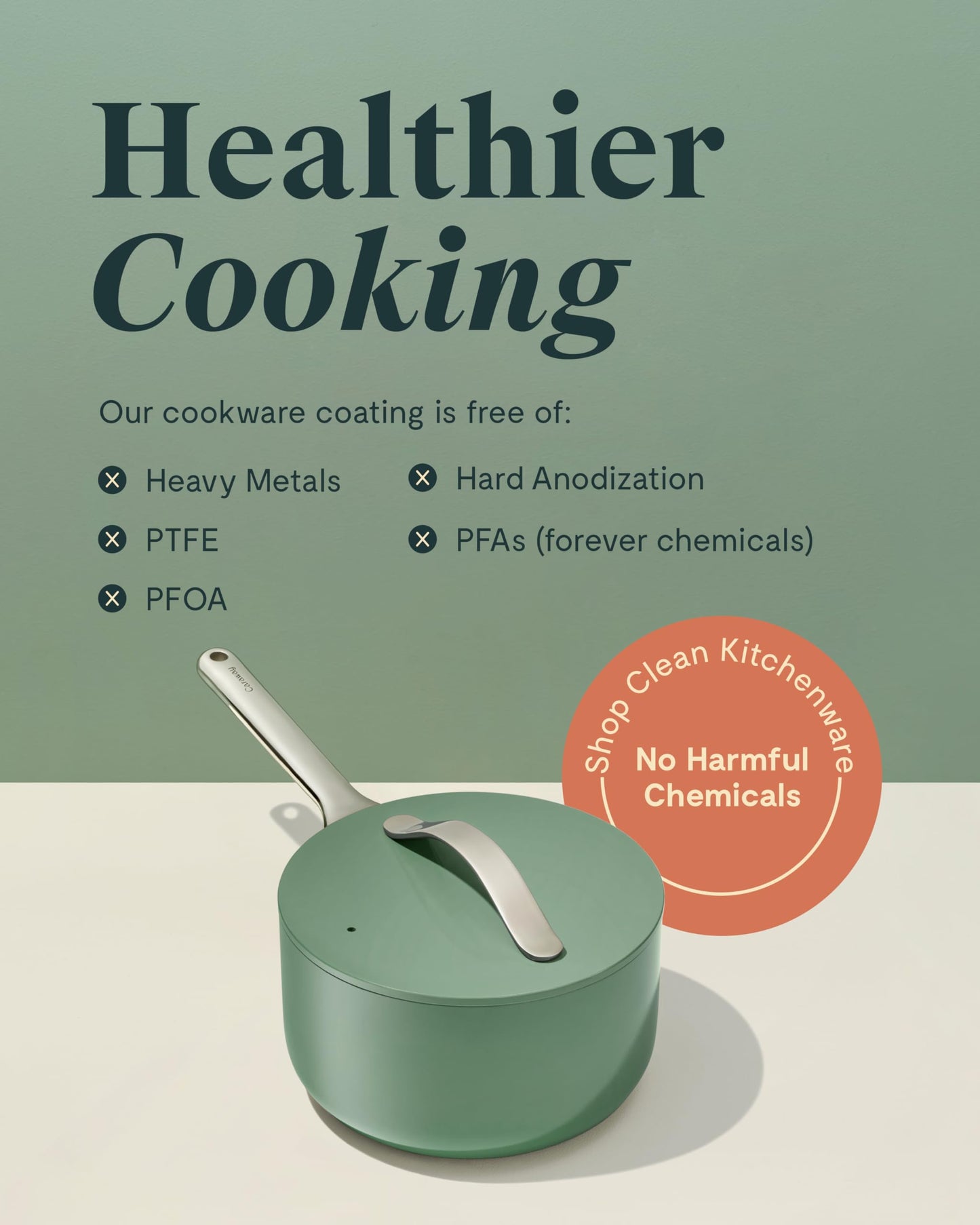 Caraway Nonstick Ceramic Sauce Pan with Lid (3 Quart)