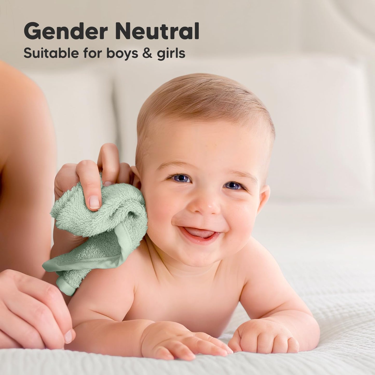 KeaBabies Bamboo Washcloths: 500GSM Ultra-Soft 6-Pack