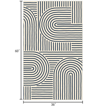 LUXRUG 6x9 OEKO-TEX Certified Modern Abstract Washable Rug