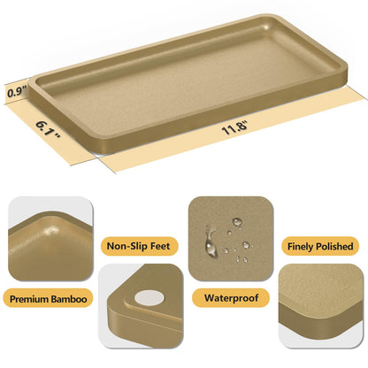 Sustainable Bamboo Bathroom Vanity Tray: Sleek Countertop Organizer