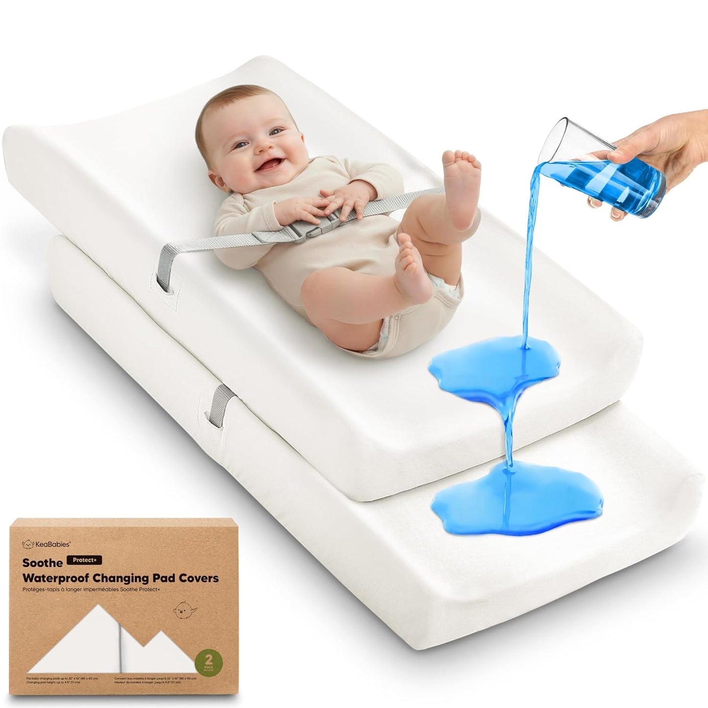 Soothe 100% GOTS-Certified Organic Cotton Changing Pad Covers (2-Pack)