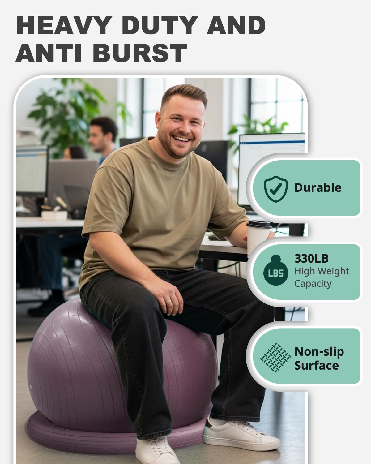 Trideer Yoga Ball Chair: Hypo-Allergenic Stability System