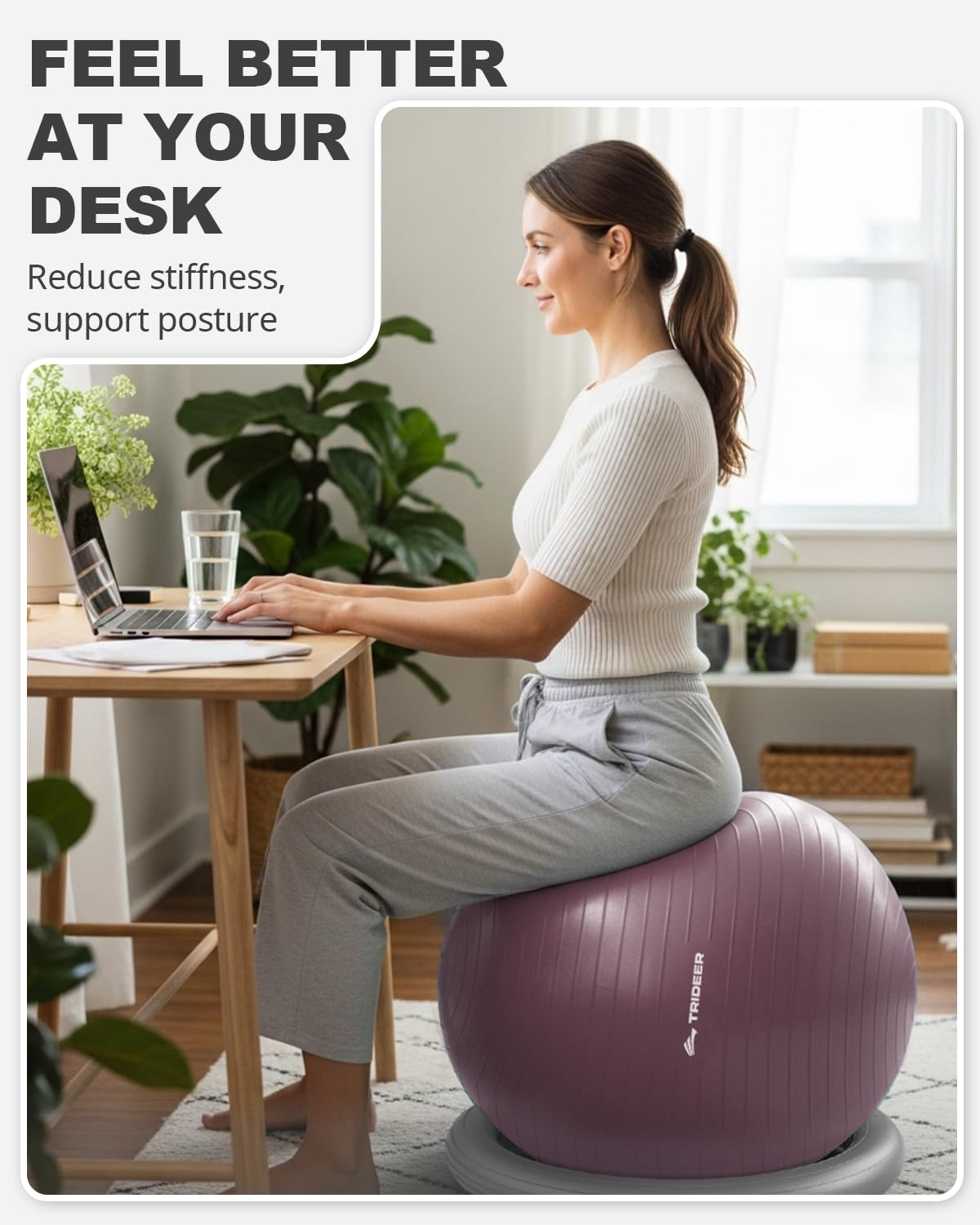 Trideer Yoga Ball Chair: Hypo-Allergenic Stability System