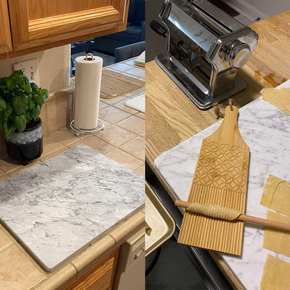 Diflart Natural Granite Cutting Board: Large 16" x 20" Polished Stone Slab.