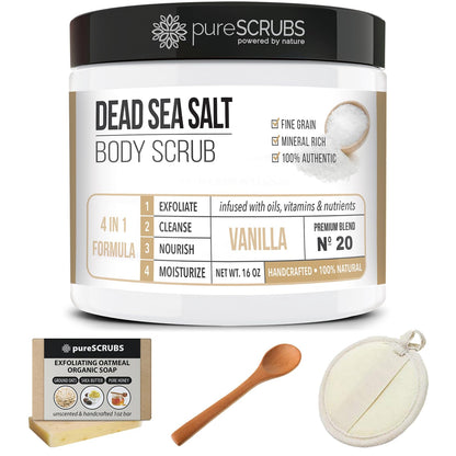 Fragrance-Free Dead Sea Salt Body Scrub, Organic Oils – pureSCRUBS Unscented