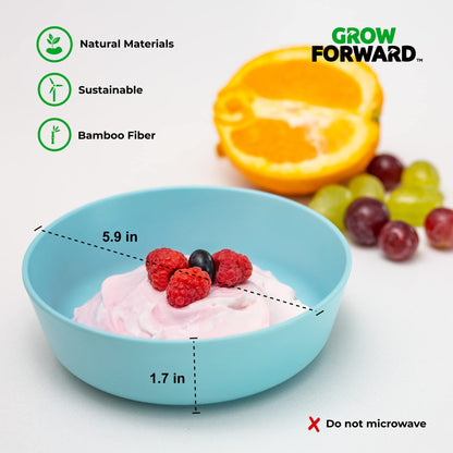 Grow Forward 8-Piece Sustainably Harvested Bamboo Kids Dinnerware Set