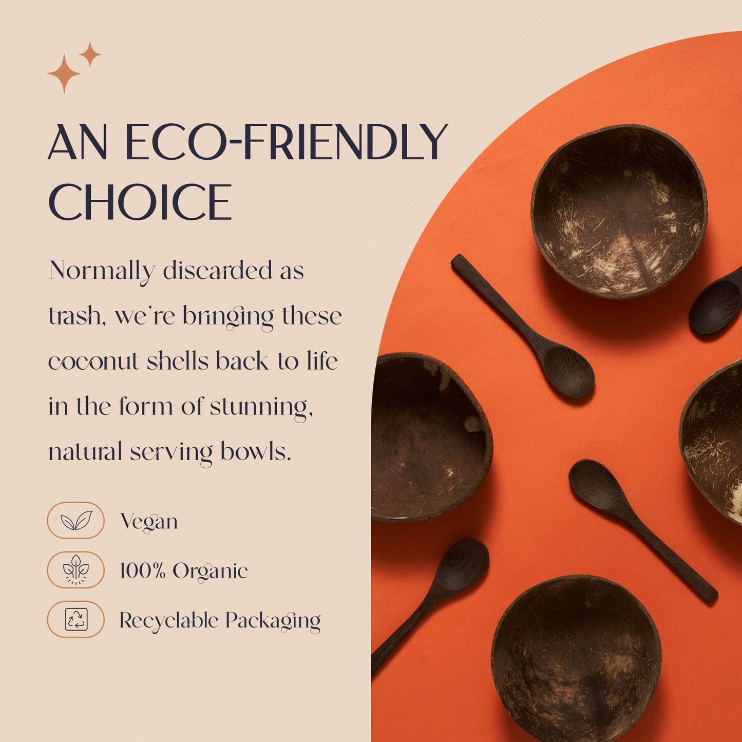 COCOBOWLCO Jumbo Polished Coconut Bowl Set with Wooden Spoons