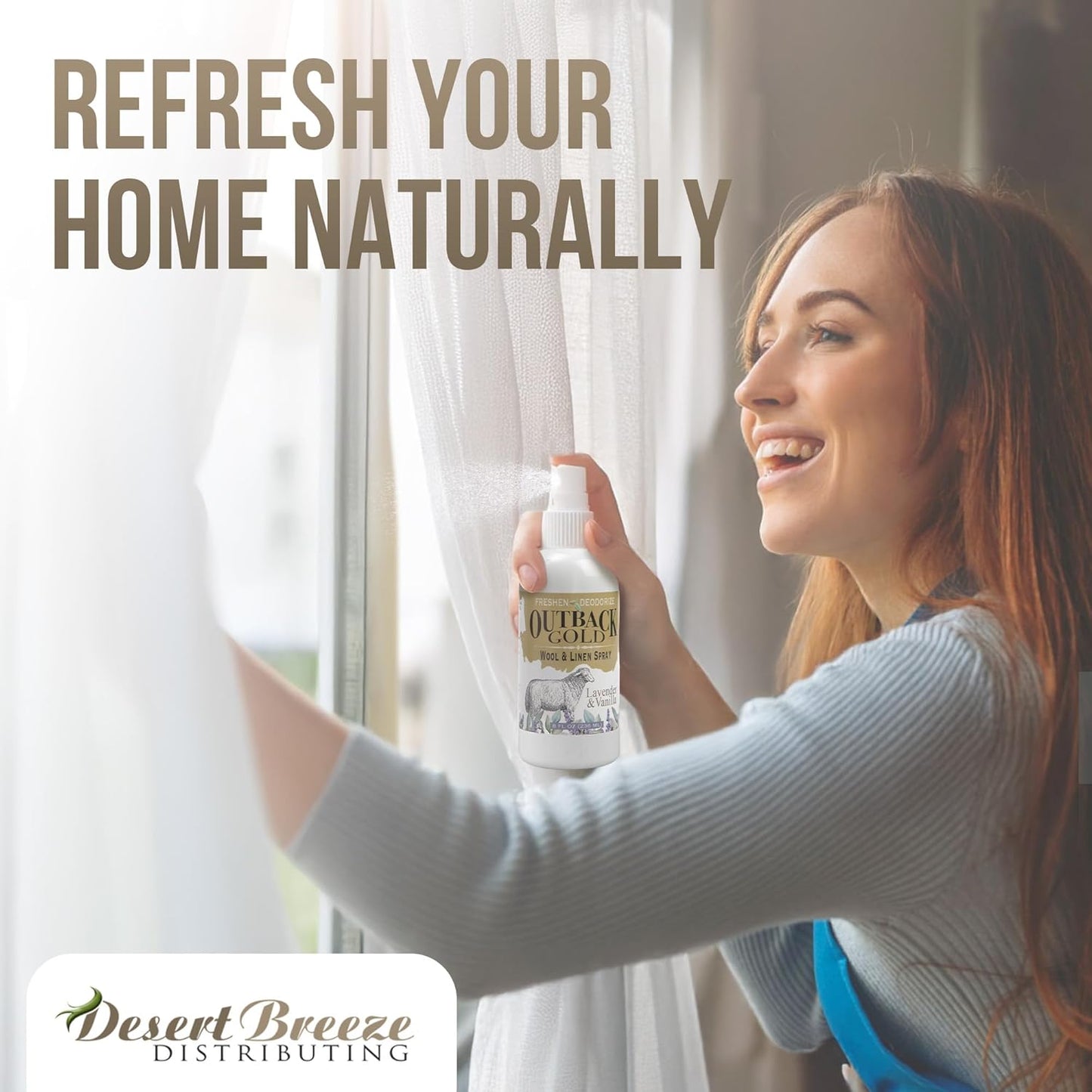 Outback Gold Natural Linen Spray & Fabric Freshener: Lavender & Vanilla