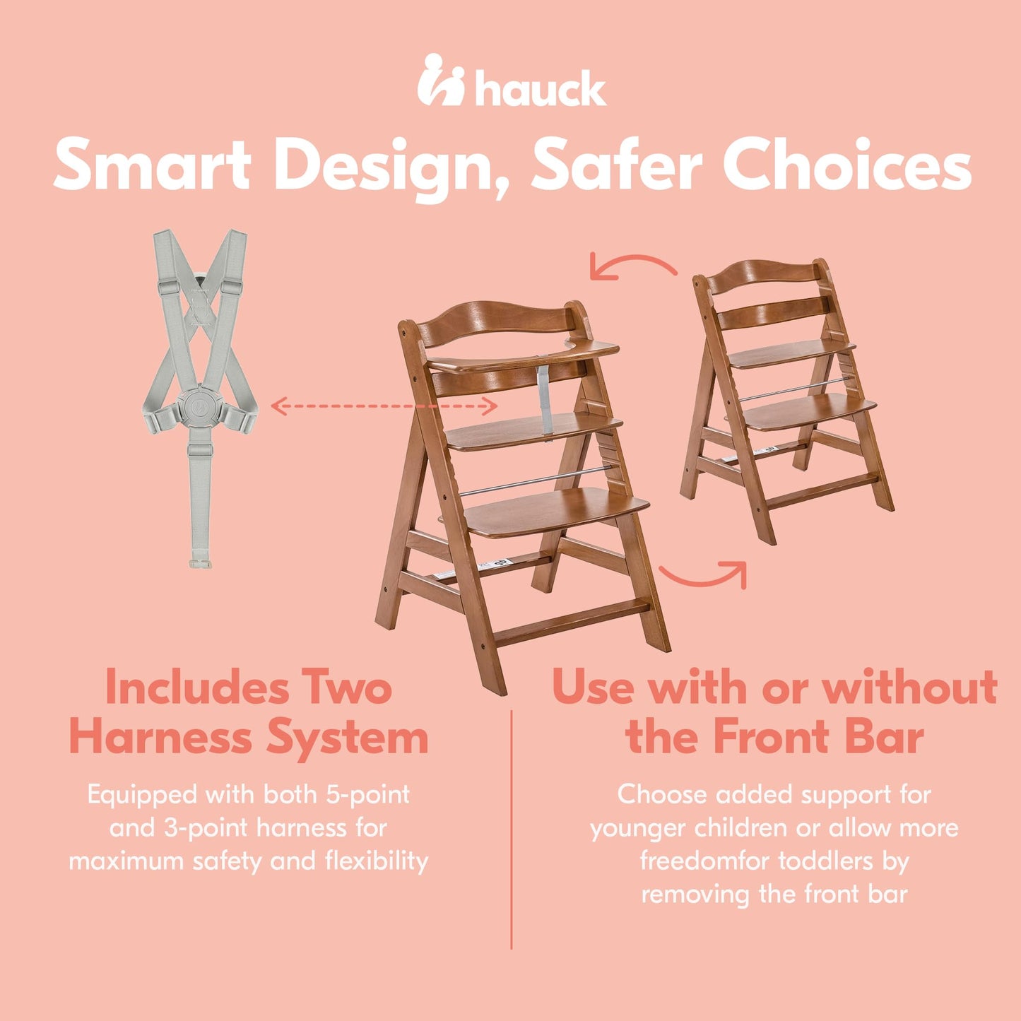 hauck Alpha+ Solid European Beechwood Grow-Along Highchair