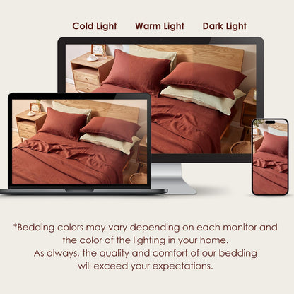 DAPU 100% Pure French Linen Sheets: Natural Normandy Flax Set