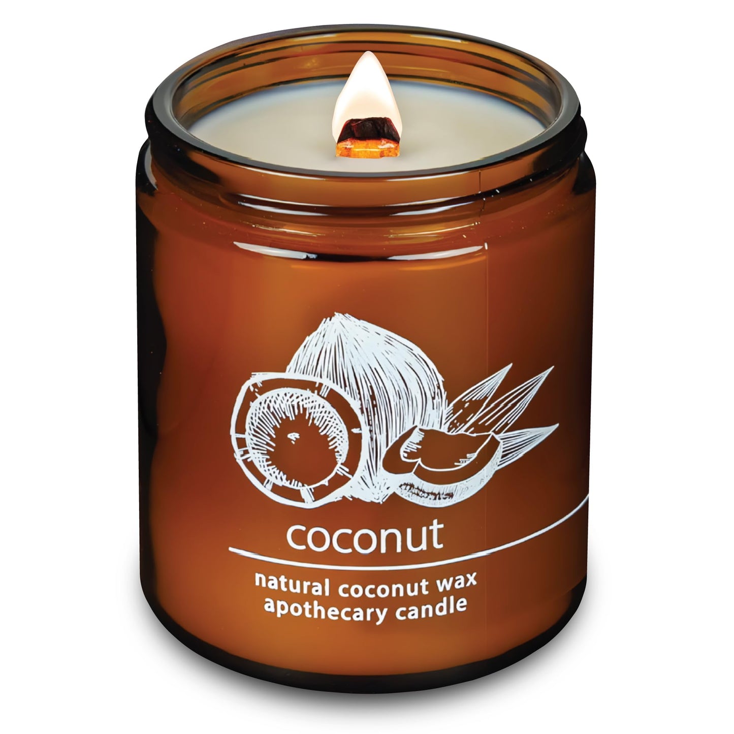 Non-Toxic Coconut Wax Candle: Signature Crackling Wood Wick, Phthalate-Free, 60-Hour Clean Burn