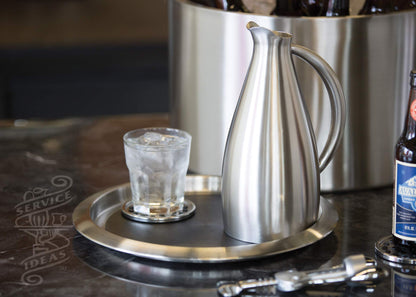 Service Ideas 20" x 14" Non-Slip Stainless Steel Serving Tray