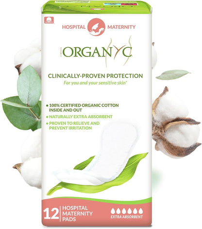 Organyc 100% Certified Organic Cotton Hospital Postpartum Pads
