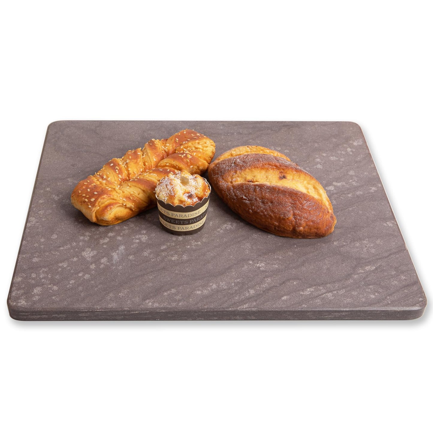 Diflart Natural Granite Cutting Board: Large 16" x 20" Polished Stone Slab.