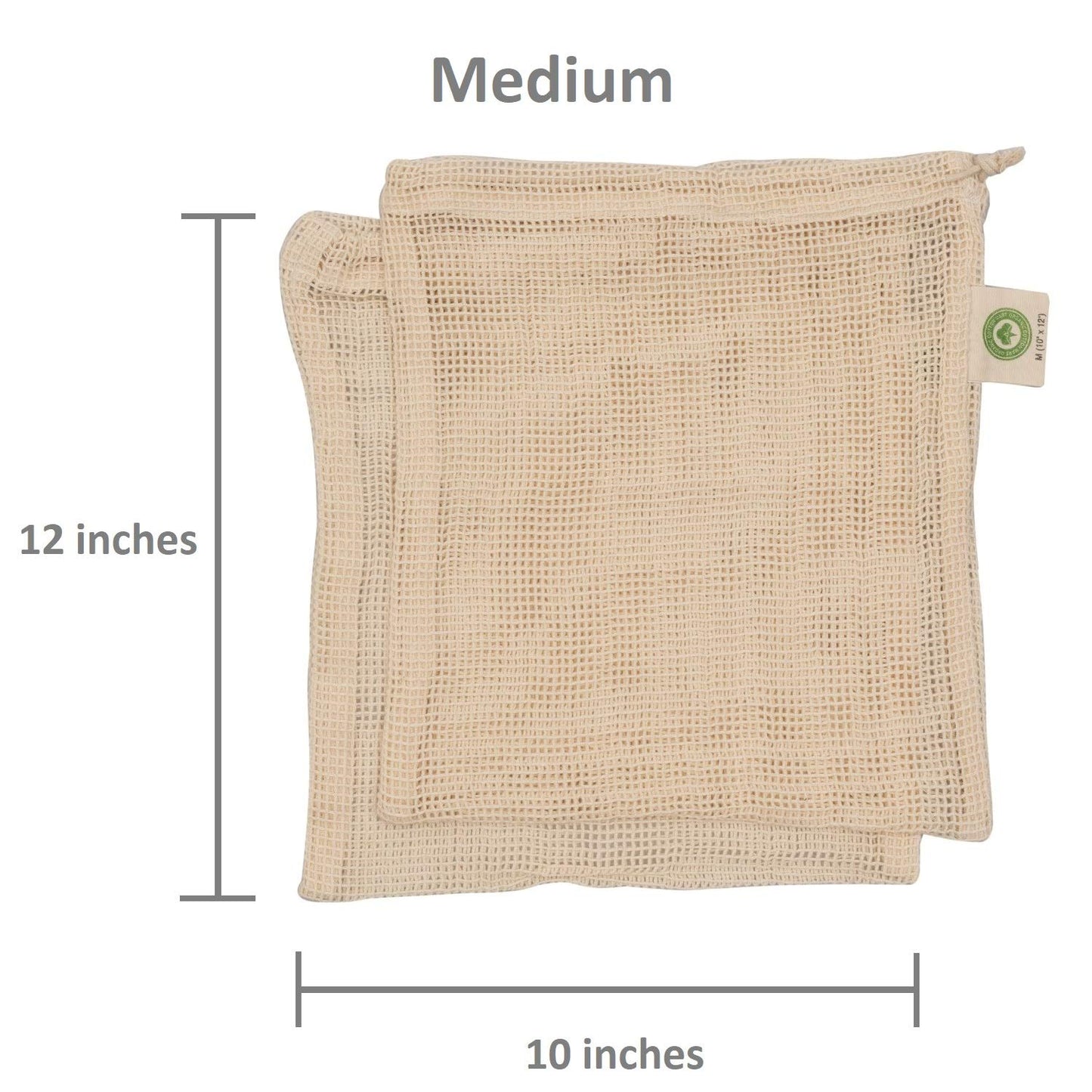 Reusable 100% Organic Cotton Mesh Produce Bags-Toxin-Free, Plastic-Free Double-Stitched