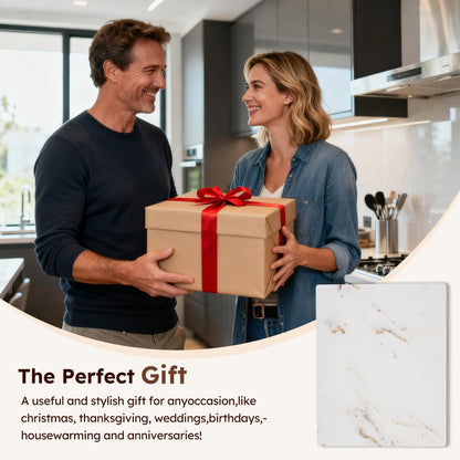 Diflart Natural Granite Cutting Board: Large 16" x 20" Polished Stone Slab.