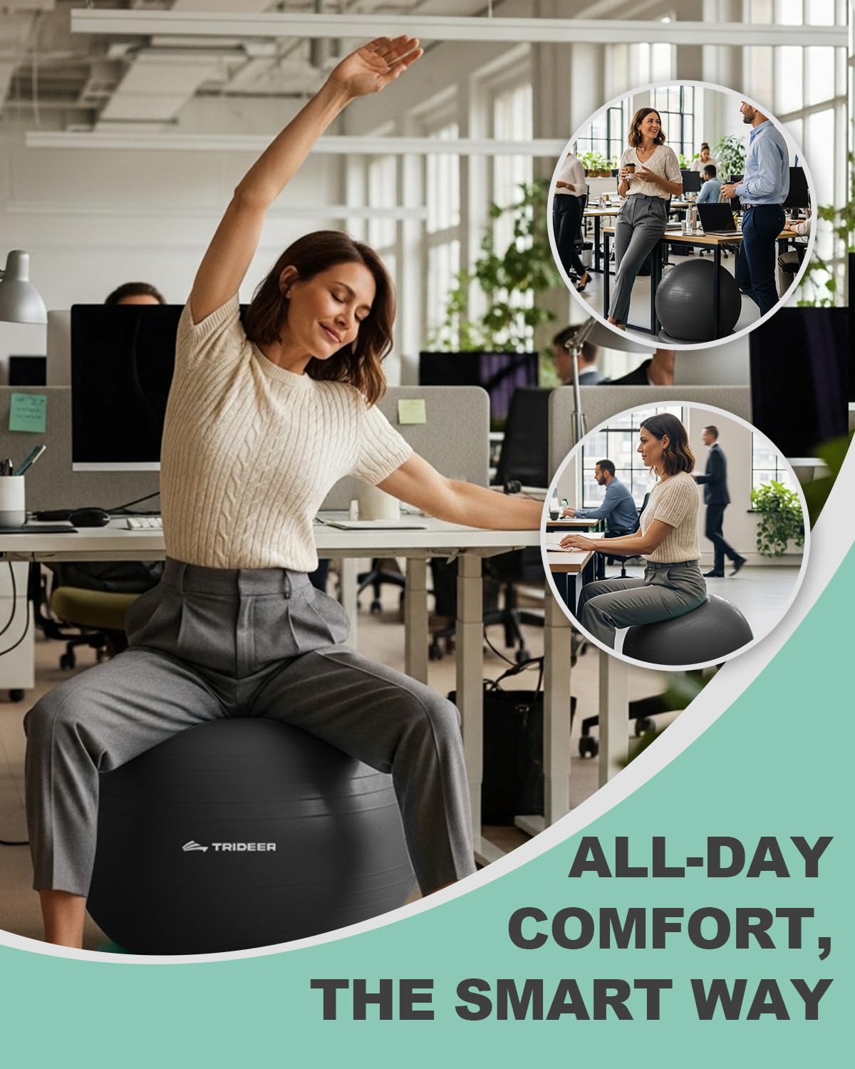 Trideer Yoga Ball Chair: Hypo-Allergenic Stability System