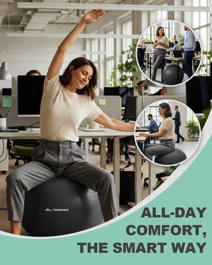 Trideer Yoga Ball Chair: Hypo-Allergenic Stability System