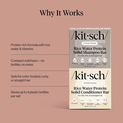 Kitsch 4-Piece Shampoo & Conditioner Sampler Bars: Bottle-Free Beauty