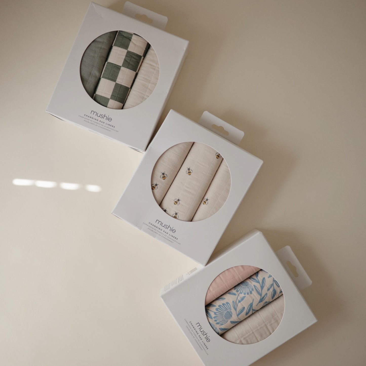 Mushie Organic Cotton Changing Pad Liners: Calming Muslin Comfort