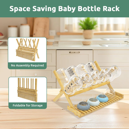 DSVENROLY Vertical Bamboo Drying Rack: Rapid-Dry Foldable Organizer