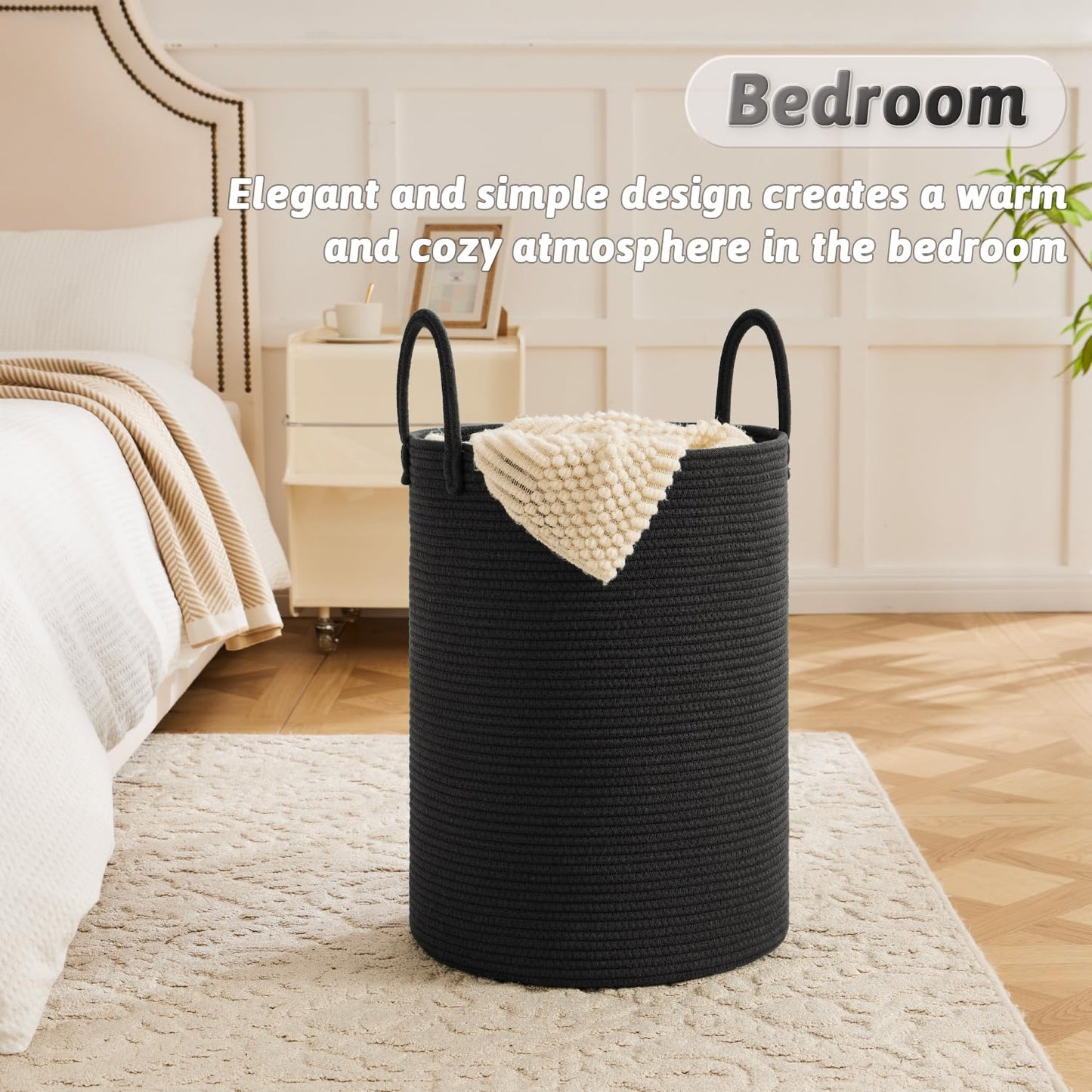 Artfeel 60L Handwoven Natural Cotton Rope Laundry Hamper