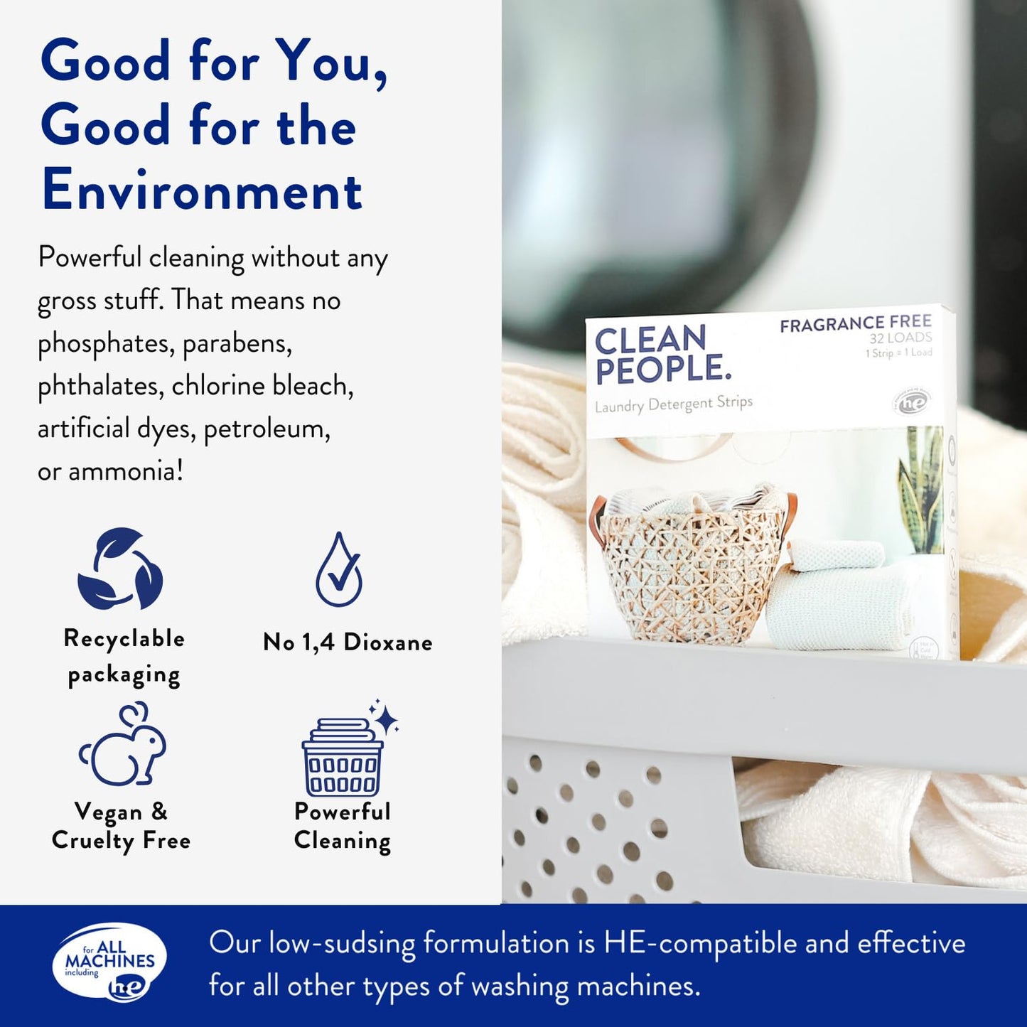 Toxin-Blocking Sleep & Laundry: Non-Toxic Clean People Ultra-Concentrated Detergent Sheets