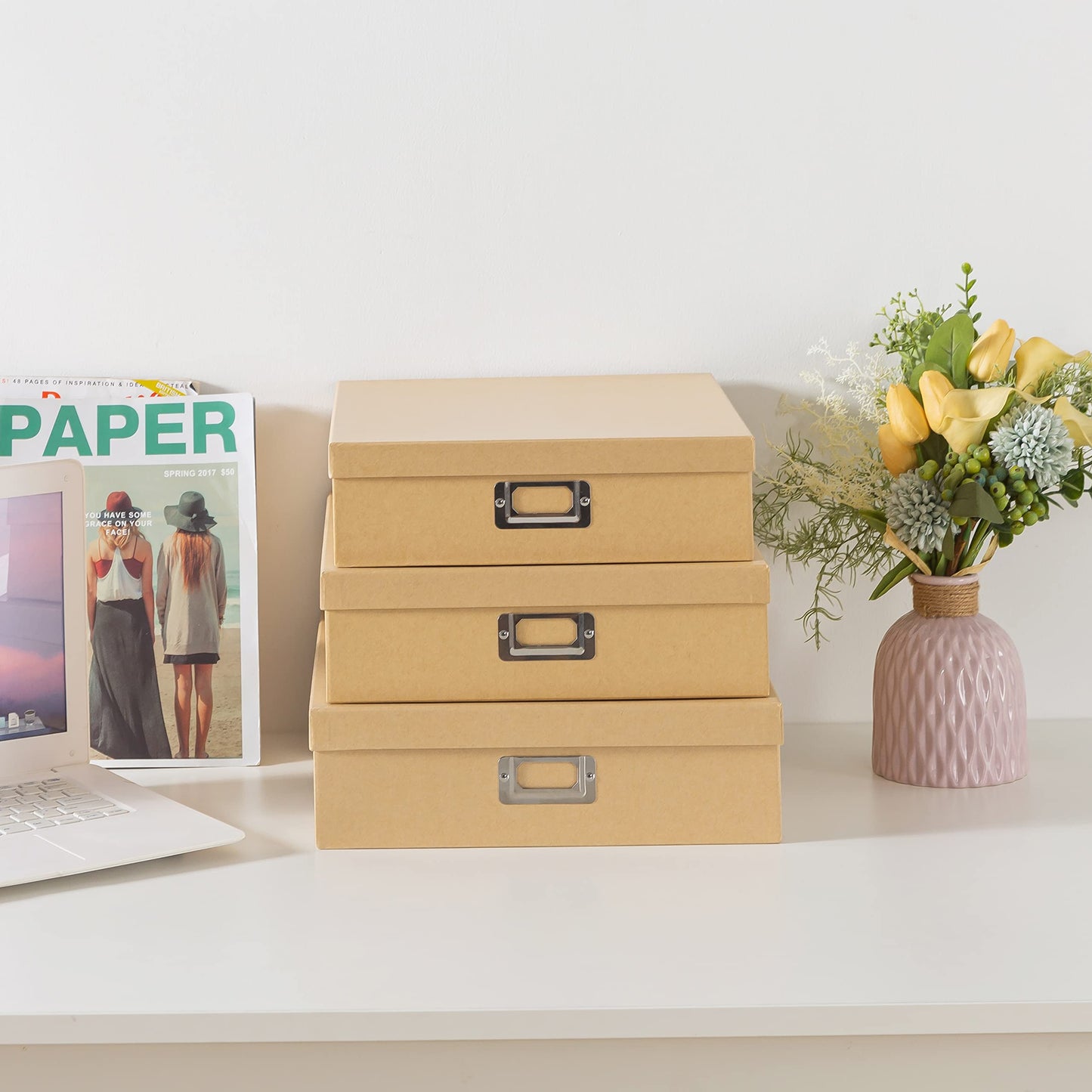 End Plastic Bins: Decorative Storage Boxes Made from Premium, Recyclable Kraft Paper