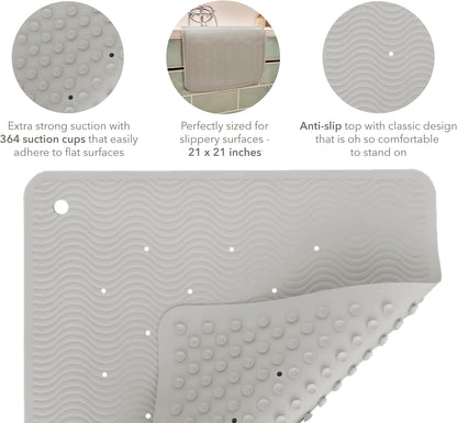 HEVEA Natural Rubber Wave Bath Mat: Plastic-Free & Biodegradable
