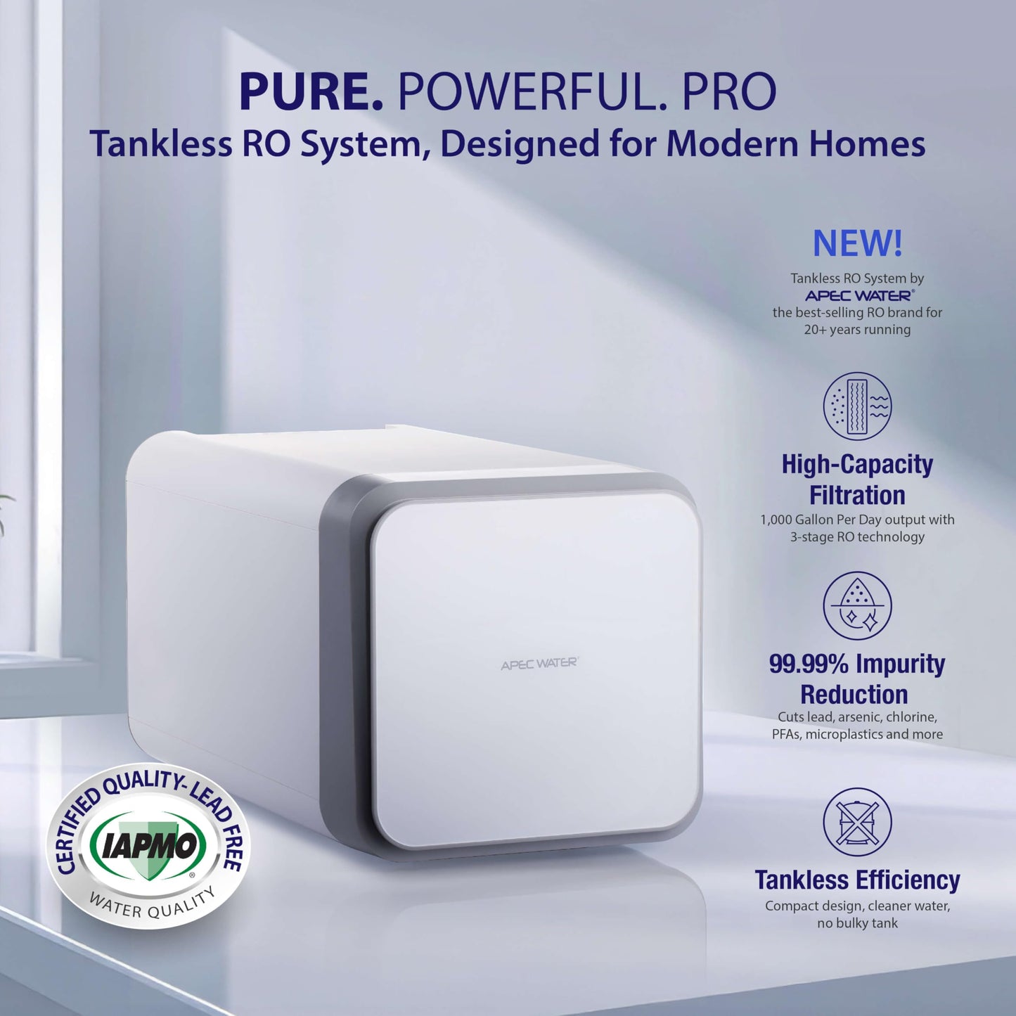 PFAS & Lead Tankless Under-Sink RO System, Certified Alkaline – APEC ROTL-A1000ALK