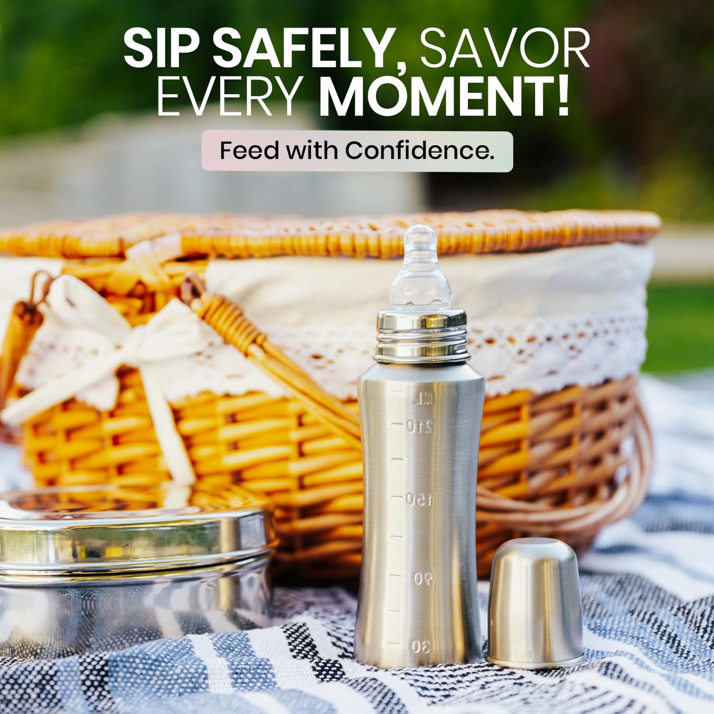 Bon aPetite 250ML Stainless Steel Baby Feeding Bottle