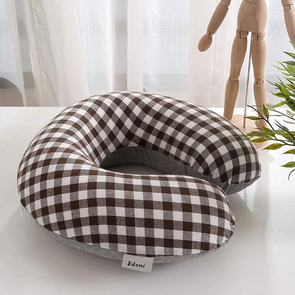 Edomi U-Shaped Adjustable Buckwheat Hull Neck & Shoulder Pillow