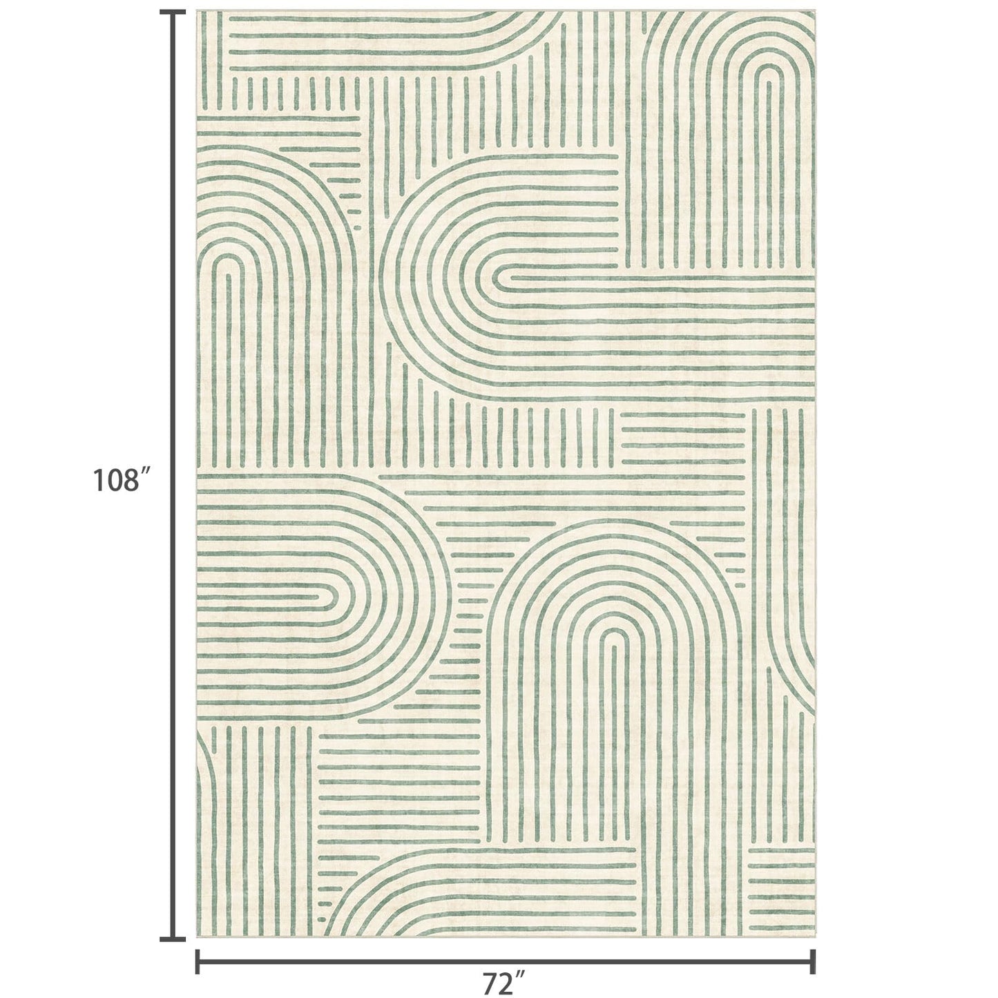 LUXRUG 6x9 OEKO-TEX Certified Modern Abstract Washable Rug