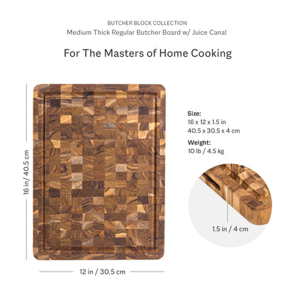 Teakhaus Butcher Block - Extra Large End-Grain Teak Cutting Board