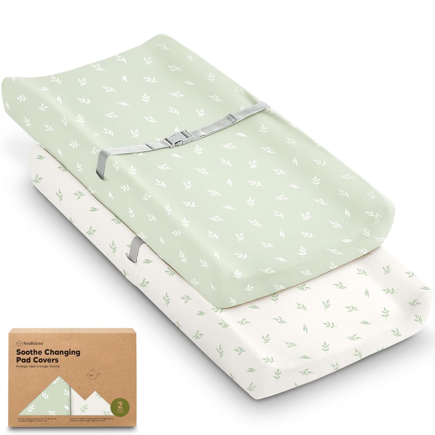Soothe 100% GOTS-Certified Organic Cotton Changing Pad Covers (2-Pack)