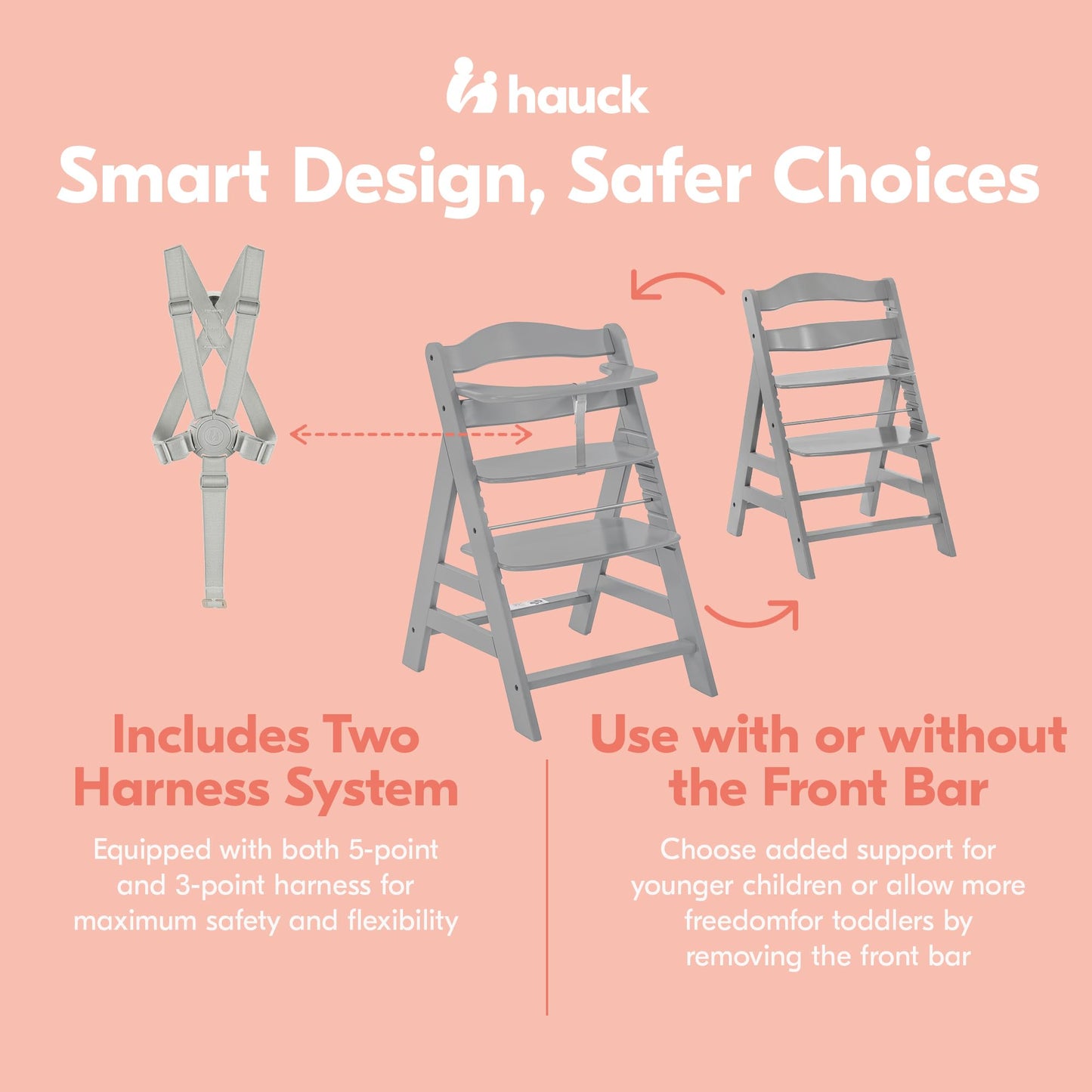 hauck Alpha+ Solid European Beechwood Grow-Along Highchair