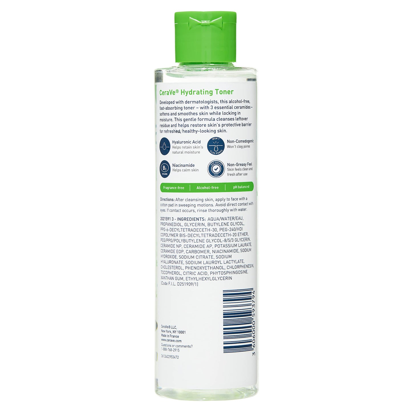 Alcohol-Free Hydrating Toner with Ceramides & Hyaluronic Acid – CeraVe