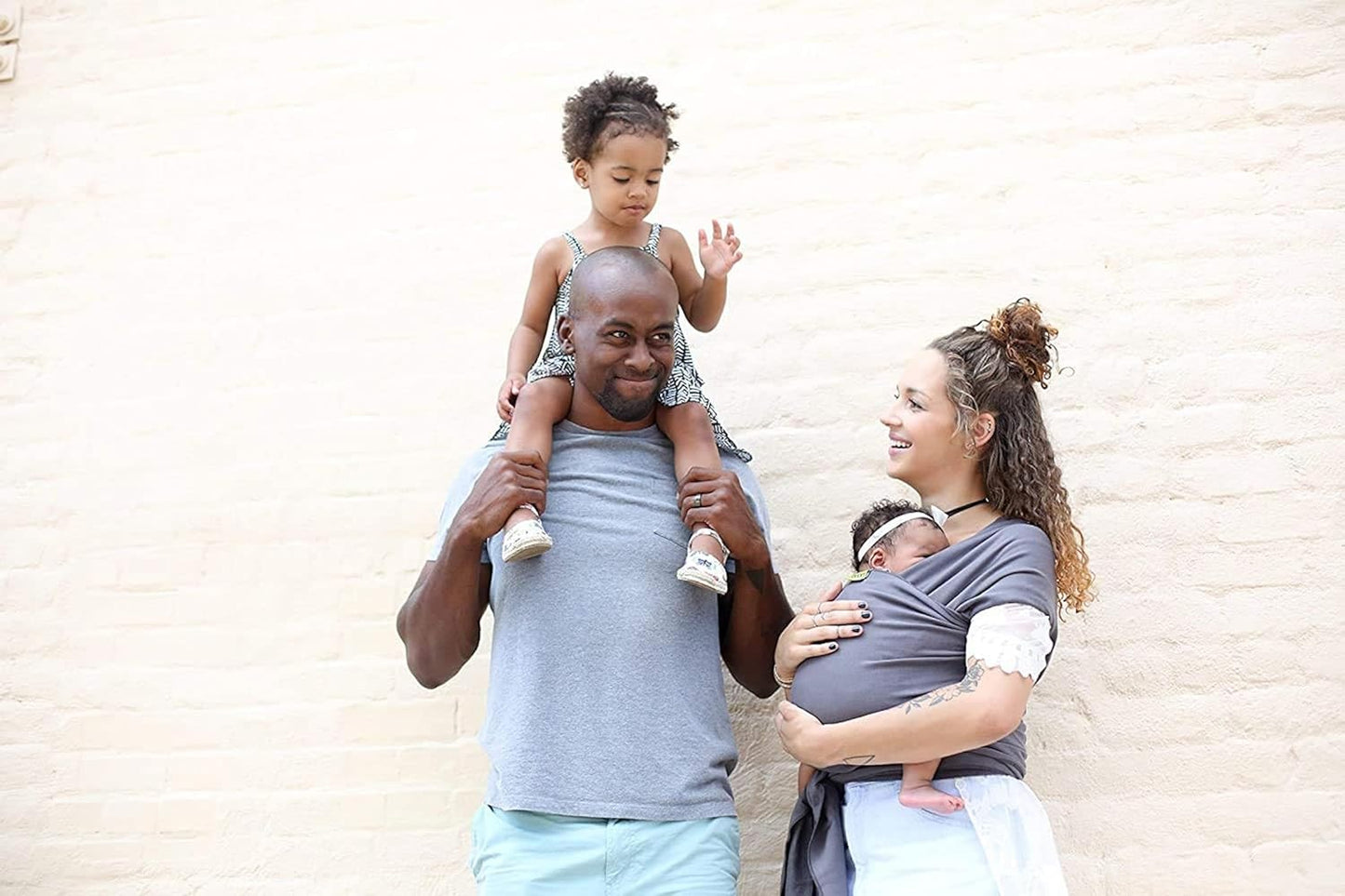 Boba Organic Baby Wrap Carrier: Soft Dark Grey Cotton Sling