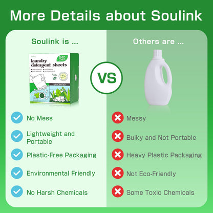Soulink Laundry Sheets: Plant-Based Unscented 240 Loads