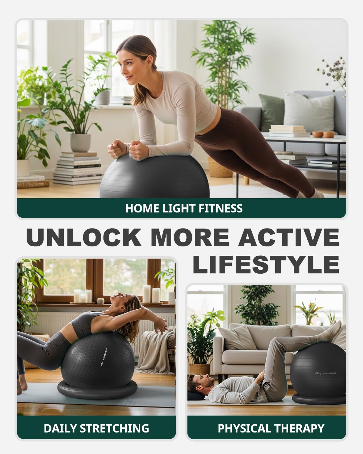 Trideer Yoga Ball Chair: Hypo-Allergenic Stability System