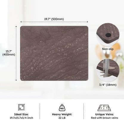 Diflart Natural Granite Cutting Board: Large 16" x 20" Polished Stone Slab.