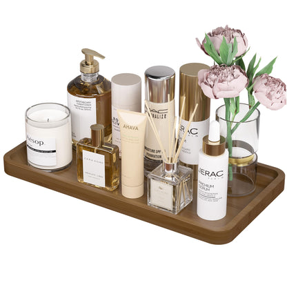 Sustainable Bamboo Bathroom Vanity Tray: Sleek Countertop Organizer